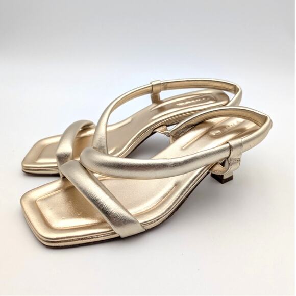 Vince Coline Slingback Padded Leather Sandals Women's Champagne Size US7.5M EU38 - Picture 1 of 12